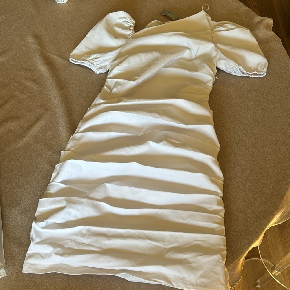 NWT Anthropologie gathered white dress